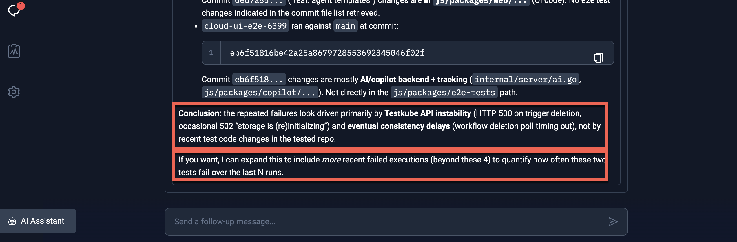 Flakiness Analysis Chat Conclusion