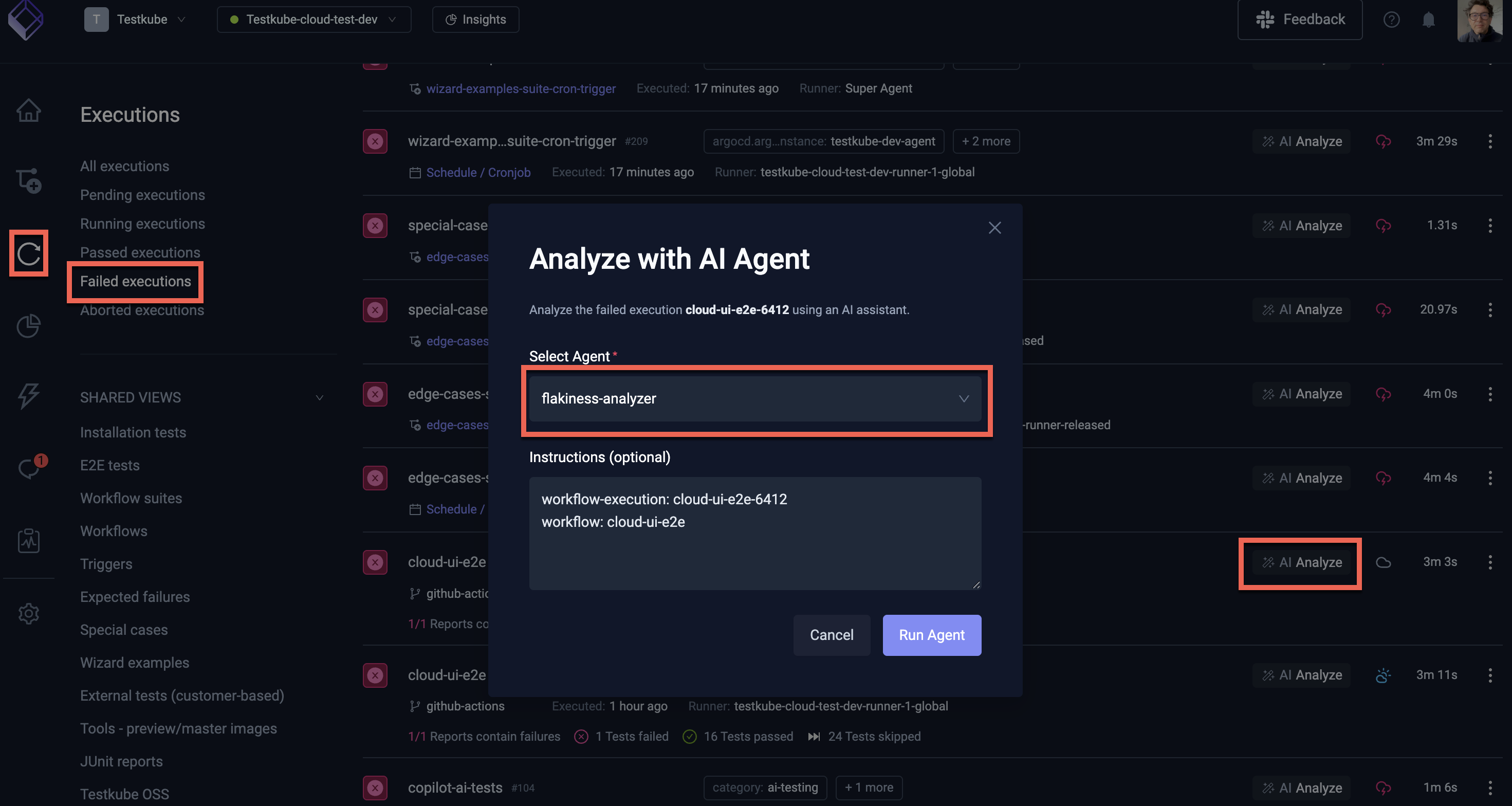 Flakiness Analysis AI Analyze