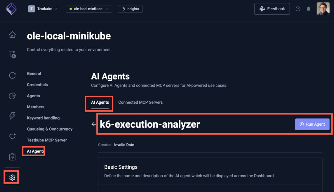 Run AI Agent from AI Agent Details